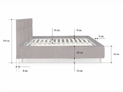 Кровать Сонум Bella Рогожка Мокко 120х190