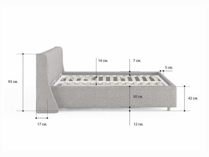 Кровать Сонум Barcelona Кашемир Бежевый (с подъемным механизмом) 120х190