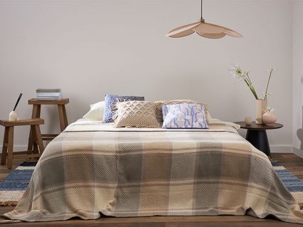 Покрывало Tkano Essential Warm traditions бежево-серое 180х250