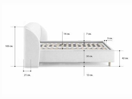 Кровать Сонум Valencia Кашемир Латте 90х190