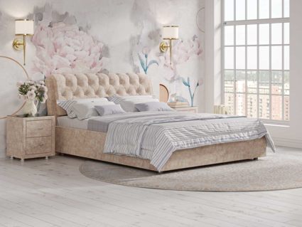 Кровать Сонум Olivia Экокожа Коричневый (с основанием) 80х200