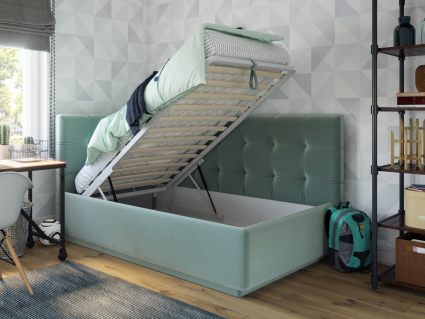 Кровать Nuvola Sabina угловая Velutto 26 (с подъемным механизмом) 200х200