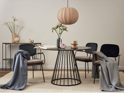 Плед Tkano Essential из шерсти мериноса темно-синий 130х180