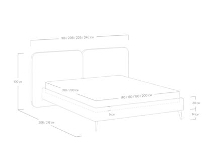 Кровать Сонум Brooklyn Экокожа Графит 140х190