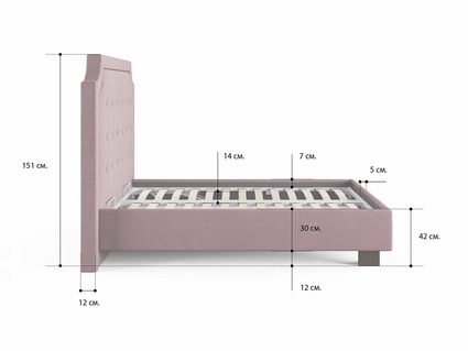 Кровать Сонум Elysium Глазго Серый (с подъемным механизмом) 180х190