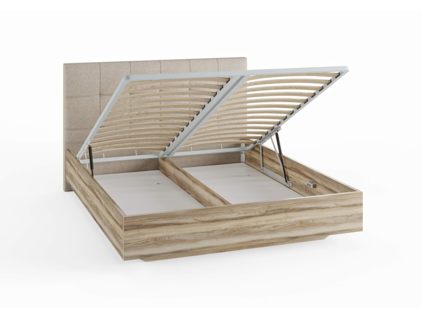 Кровать Сонум Vena Ясень Ориноко + Кашемир Латте (с подъемным механизмом) 80х190